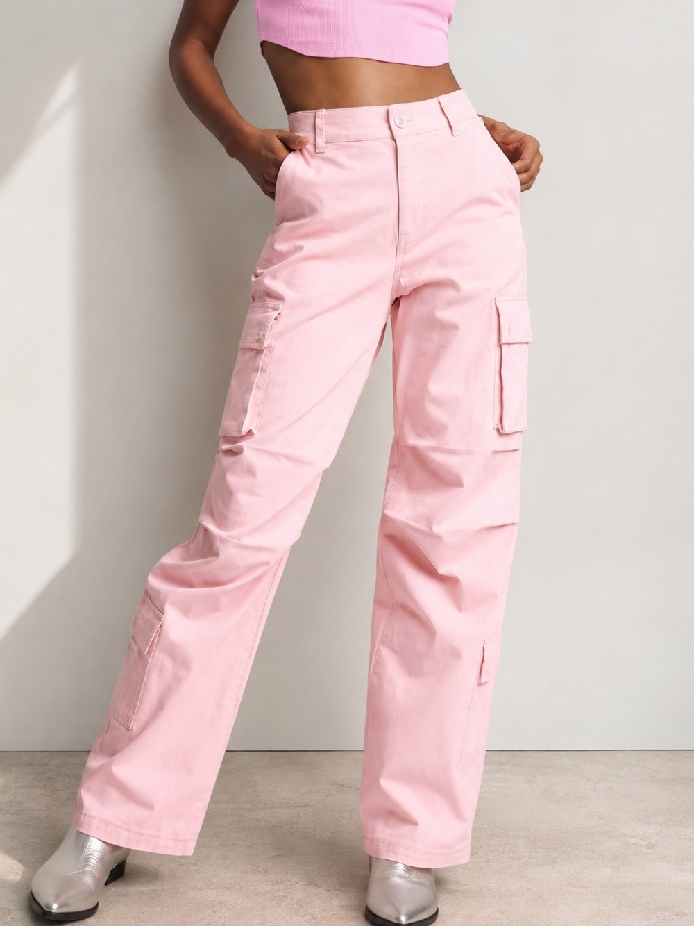 Target Pink Wide Leg Cargo Pants